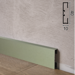 Дизайнерський алюмінієвий плінтус для підлоги Profilpas Metal Line 89/4EI, 40х10х2000мм. Титан