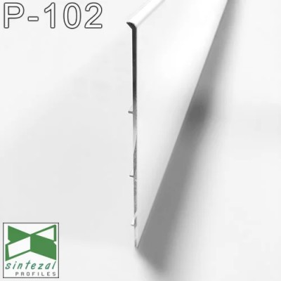 Фарбований алюмінієвий плінтус для підлоги Sintezal P-102W, H=100mm. Білий