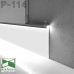 Скритий алюмінієвий плінтус для гіпсокартону з LED-підсвіткою Sintezal P-114W, H=100mm. Білий
