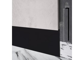 Алюминиевый плинтус скрытого монтажа Sintezal Р-119B, 60х6х2500мм. Чёрный