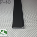 Плоский алюмінієвий плінтус для підлоги Sintezal P-40, H=40mm.