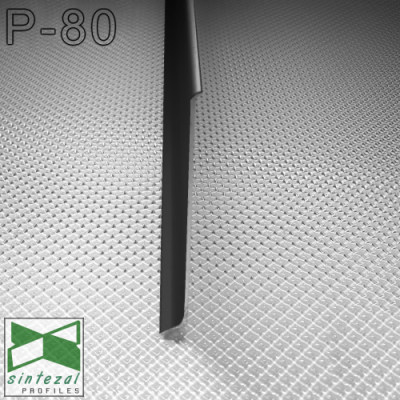 Накладний алюмінієвий плінтус для підлоги Sintezal P-80B, H=80mm. Чорний