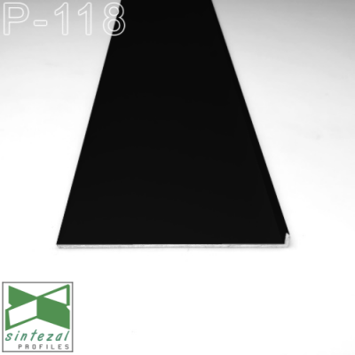 Г-подібний прихований плінтус з алюмінію Sintezal Р-118B, H=80mm. Чорний
