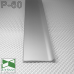 Плінтус алюмінієвий накладний для прихованих дверей Sintezal P-60, H=60mm.
