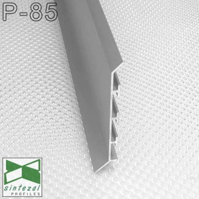 Дизайнерський алюмінієвий плінтус для підлоги Sintezal P-85, H=80mm.