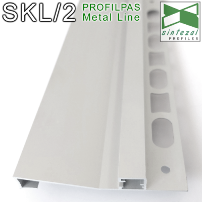 Скрытый алюминиевый плинтус для пола с LED-подсветкой Profilpas Metal Line XL Design SKL/2, H=60mm.