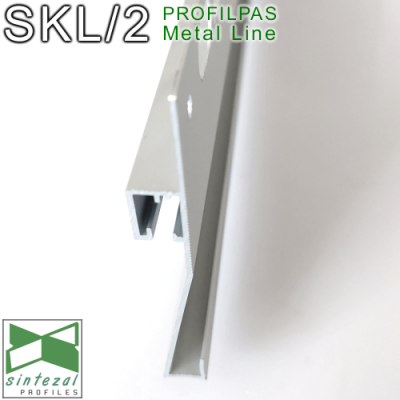 Скрытый алюминиевый плинтус для пола с LED-подсветкой Profilpas Metal Line XL Design SKL/2, H=60mm.