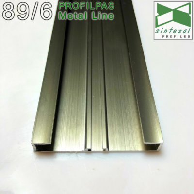 Прямоугольный алюминиевый плинтус для пола Profilpas Metal Line 89/6TMEI, H=60mm. Италия