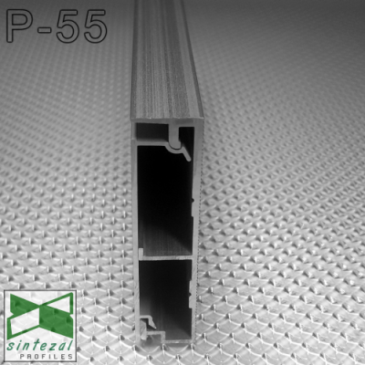 Скритий плінтус алюмінієвий для тіньового шву Sintezal P-55, H=60mm.