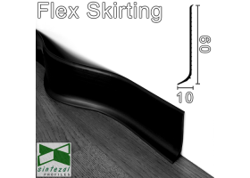 Чорний гнучкий плінтус для підлоги Progress Flex Skirting 60x10mm., Італія