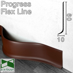 Гнучкий плінтус для підлоги Progress Flex Skirting 60x10mm., Світло-Коричневий