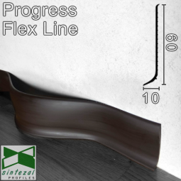 Гибкий плинтус для пола Progress Flex Skirting 60x10mm., Коричневый