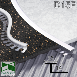 Гнучкий з'єднувач ламінату та плитки т-подібний Cezar D15P, 15х14мм, L-2.5м. Анодований