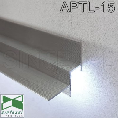 Алюмінієвий профіль для створення тіньового шва 15х20x2500 мм. Sintezal APTL-15