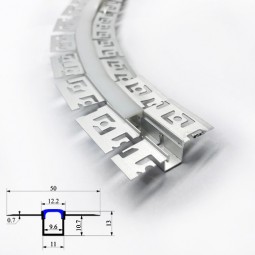 Гибкий алюминиевый профиль под LED-подсветку (с линзой) П-13GL, 12.2х13х3000мм.